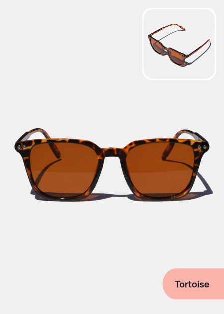 Rectangular Double-Bridge Sunglasses